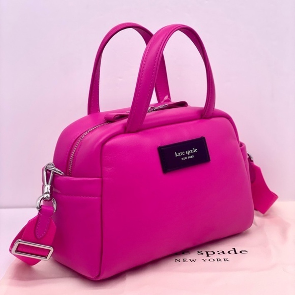 Kate Spade Puffed Satchel Crossbody Vivid Snapdragon